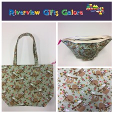 Large Tote Bag With Zip - Sloth Large Tote Bag With Zip - Sloth